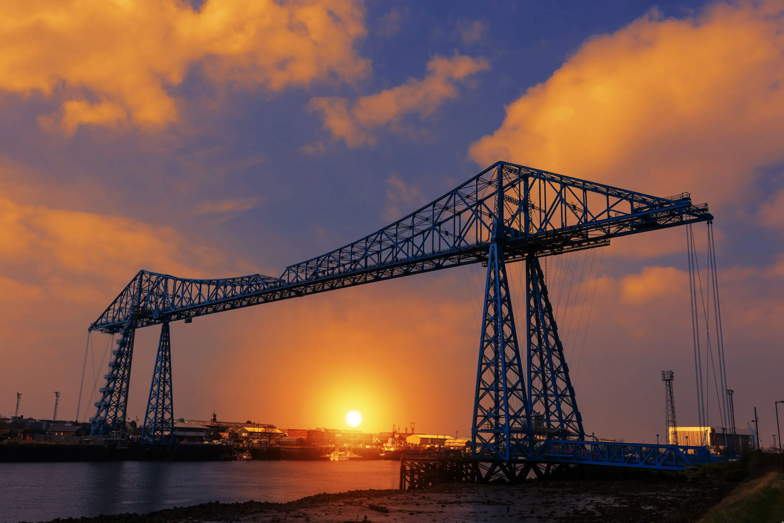 Image of industrial equipment over a lake in Middlesborough where we do Pat Testing