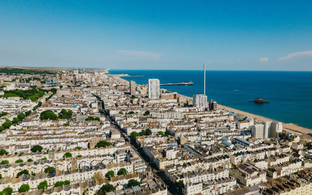 Aerial view of a village in Hove where we provide Pat Testing