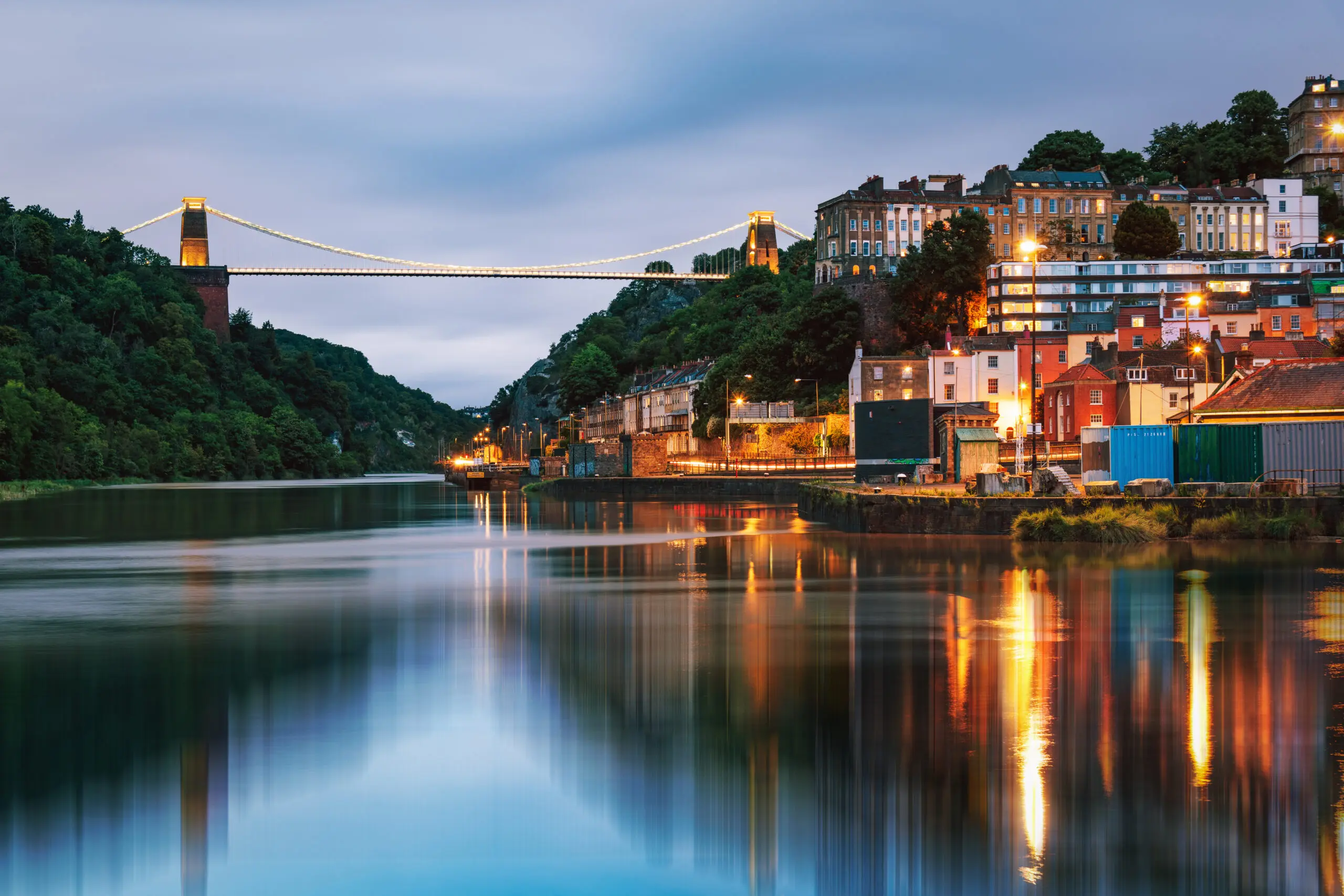 Picture of the night-sky over Suspension Bridge in Bristol where we provide Pat Testing