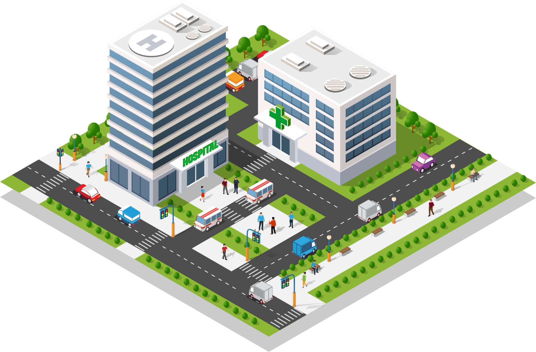 Infographic of a hospital