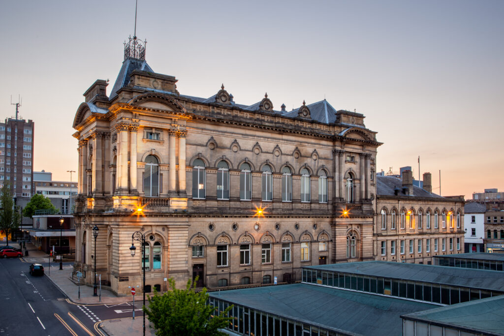 Concert Hall is an impressive building in the heart of Huddersfi