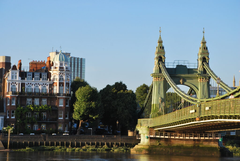 Hammersmith bridge in London